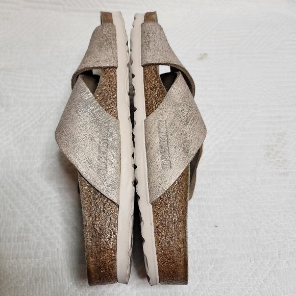 Birkenstock Metallic Rose Gold Siena Big Buckle Cross Strap Sandals Size EU 36 - Picture 12 of 16